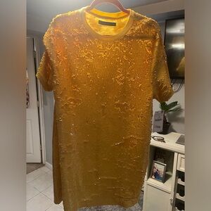 Zara yellow sequins dress